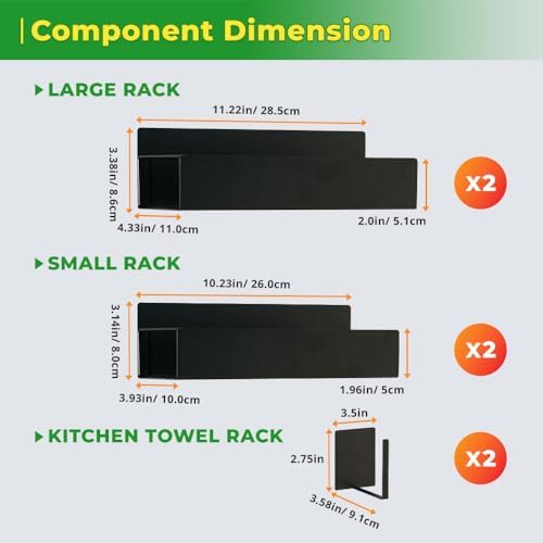 Magnetic Spice Rack Set for Refrigerator