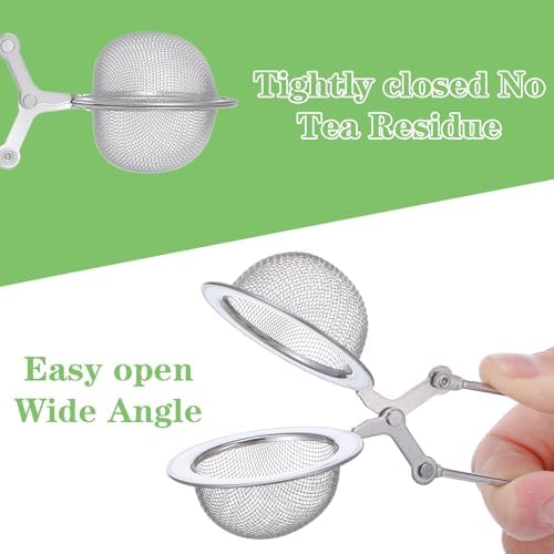 20 Pcs Snap Ball Tea Infuser Strainers, Silver Stainless Steel Fine