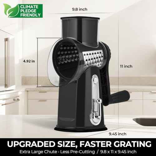 SUSTEAS Rotary Cheese Grater, 5 Blades