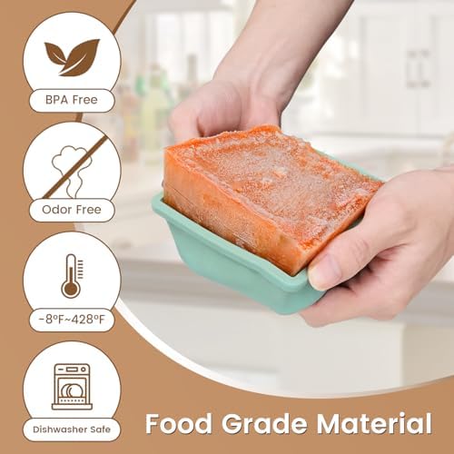Silicone Freezer Tray for Soup Ice Cubes: 2-Cup Freezing Trays with