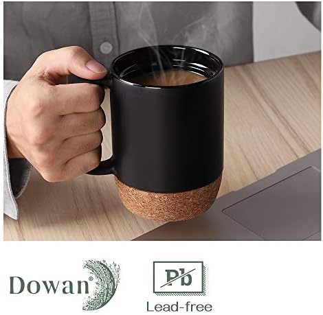 DOWAN Coffee Mugs, 15 oz Mug Set of 2, Large Ceramic Coffee Mug with