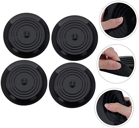 4 Pcs Silicone Bathtub Drain Covers for Kitchen Sink Bathroom Black
