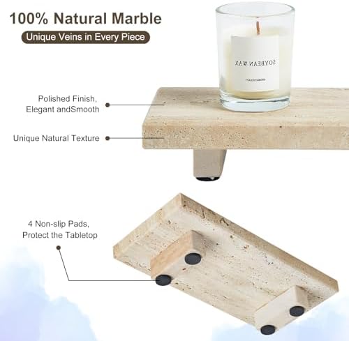 Natural Travertine Pedestal Tray