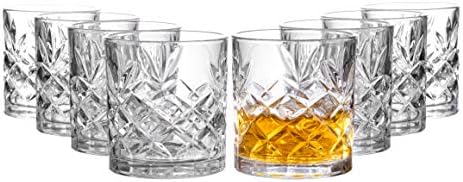 Royalty Art Kinsley Lowball Whiskey Glasses, Set of 8, 10.6 oz