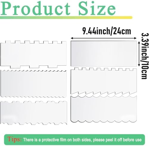 6-Piece Clear Acrylic Cake Decorating Scraper Set