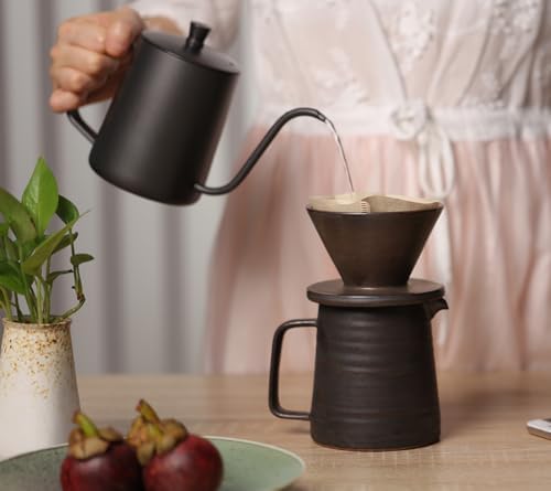 Stoneware Handmade Pour Over Coffee Maker Set, 16oz