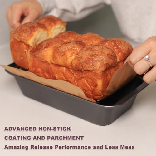 2 PCS Nonstick Loaf Pan Set, 9 x 5 Inch Carbon Steel Rectangle