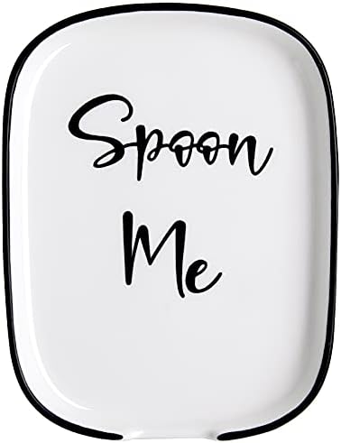 Ceramic Spoon Rest for Stove Top, Large Spoon Holder for Kitchen