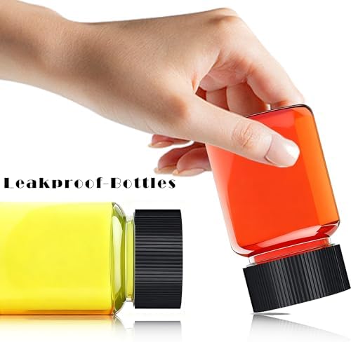 25 Pack 2 oz Shot Bottles with Caps, Wide-Mouth Plastic Bottles for