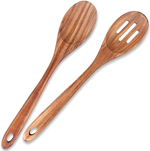 14" Large Wooden Spoon Set Non Toxic Cooking Utensils Wood Serving
