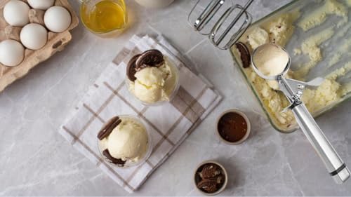 3.75 OZ Ice Cream Cookie Portion Scoop |#10 Portion Disher Scooper