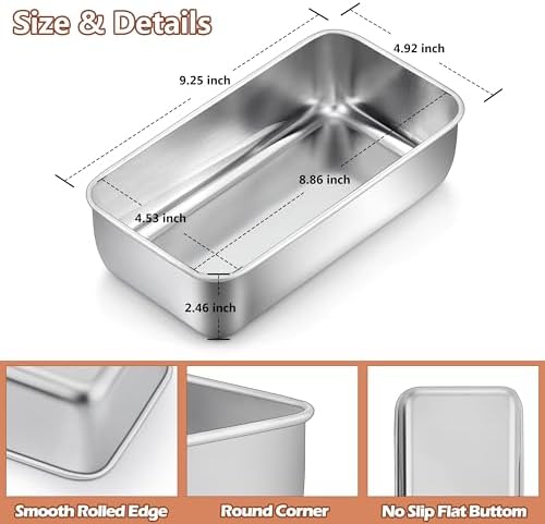LIANYU Loaf Pans 9x5 Inch, 8 Pack Bread Pans for Baking, Stainless