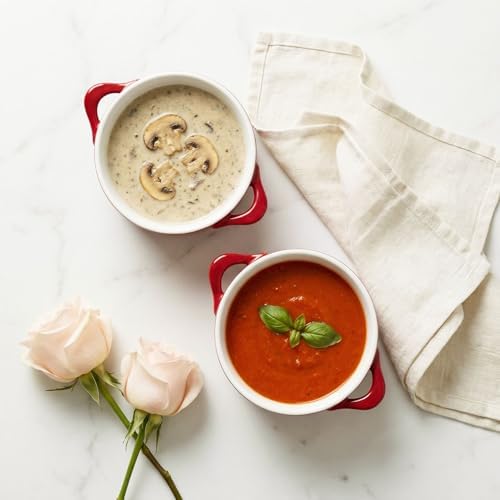 Ceramic Mini Cocotte Set, 17.7 Ounces, Red Glaze