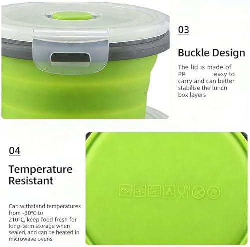 Lily Brown Foldable and Silicones Sealed Food Holders Set Outdoor Meal
