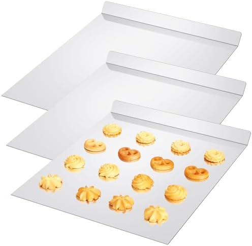 3 Pcs Large Flat Cookie Baking Sheets 13 x 16 Inch Aluminum Cookie