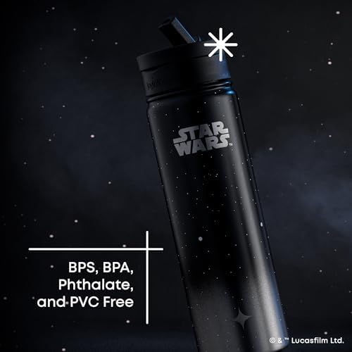 JoyJolt Stainless Steel 22 oz Star Wars Water Bottle with Straw Lid