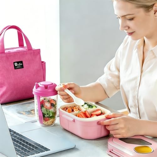 Adult Bento Lunch Box Set with Insulated Lunch Bag – Stackable 2‐Layer