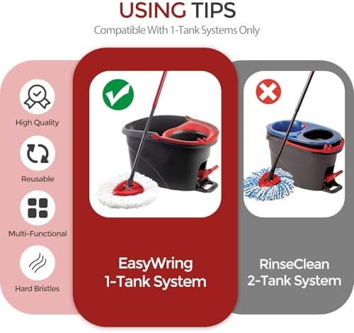 2-Pack Replacement Scrub Brush Heads for EasyWring 1-Tank System