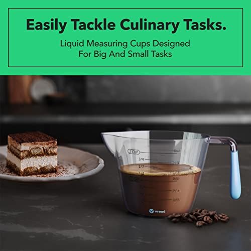 Vremi 3 Piece Plastic Measuring Cups Set BPA Free Stackable Measuring