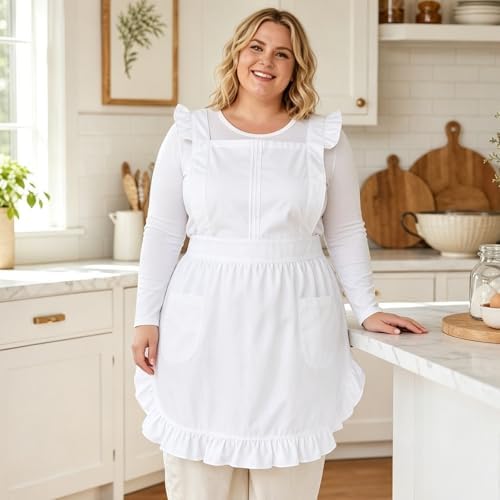 Love Potato Retro Style Cotton Kitchen Apron for Women - Adjustable
