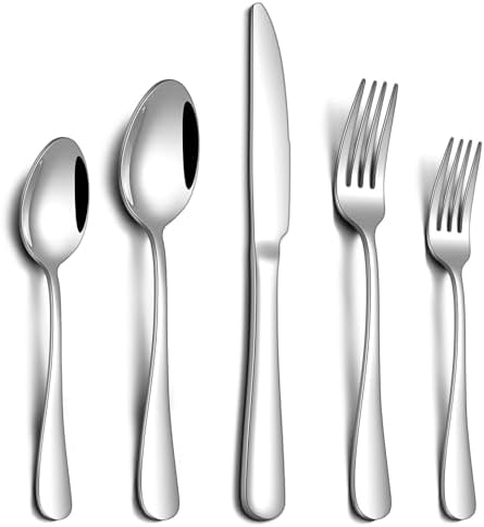 PHILIPALA 20 Piece Silverware Set, Stainless Steel Flatware Set for 4