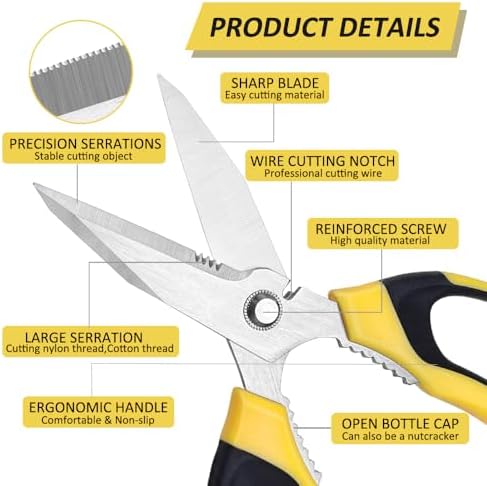 Heavy Duty Scissors, Sharp Scissors All Purpose Heavy Duty with