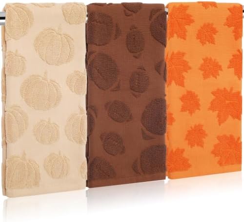 JarThenaAMCS 3Pcs Fall Football Hand Towels Pumpkin Maple Leaf
