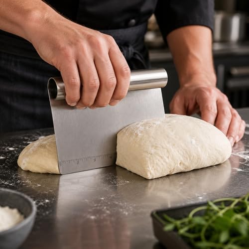 Stainless Steel Dough Scraper Chopper with Measurement Guide, 5.9 Inch
