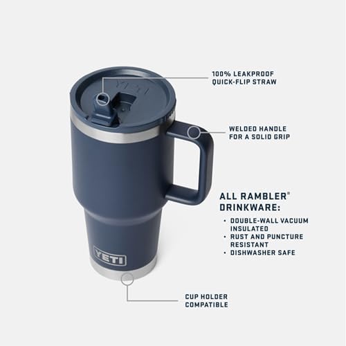 YETI Rambler 30 oz Travel Mug with Flip Straw Lid – Stainless Steel