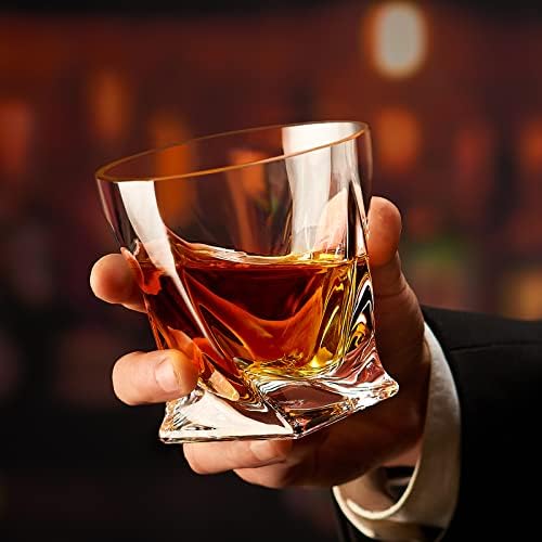 KITNATS Old Fashioned Whiskey Glasses 10 OZ Rocks Glasses Set of 4