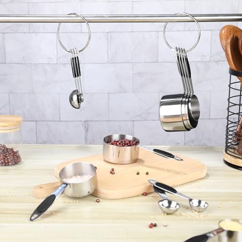 Magnetic Measuring Cups and Spoons Set, 12 Piece Stainless Steel
