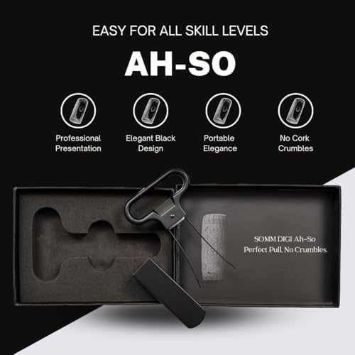 Sommelier Ah-So Wine Opener with Corkscrew & Gift Wine Disc
