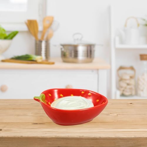 Zerodeko Strawberry Pattern Ceramic Salad Bowl Dessert Bowl for Fruit