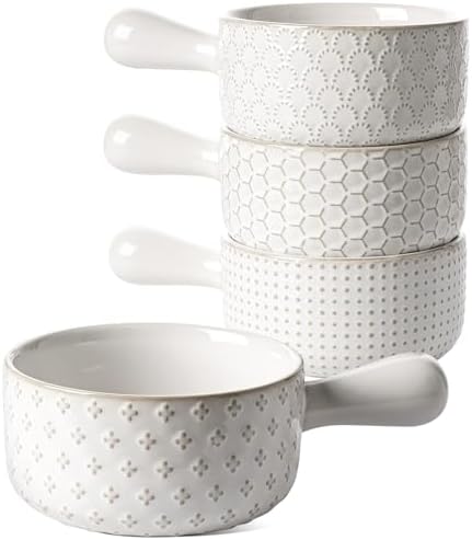 LE TAUCI French Onion Soup Bowls, 18 Ounce Soup Bowls With Handles for