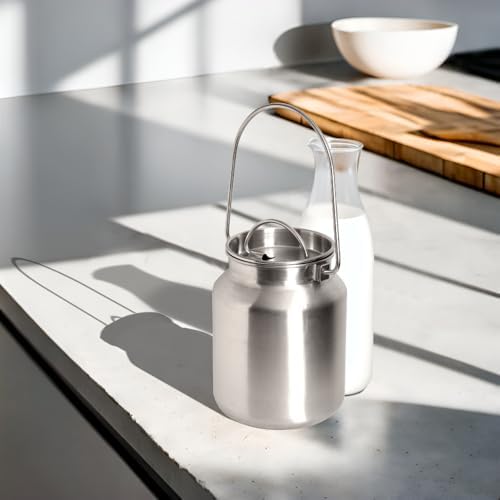 Lindy's Stainless Steel Seamless 1-Gallon Milk Jug, Milk Can, Milk