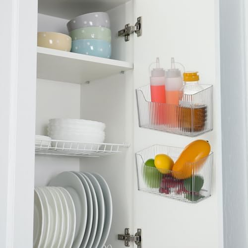 4-Pack Adhesive Cabinet Door Organizer Set, Clear Inside Cabinet Door