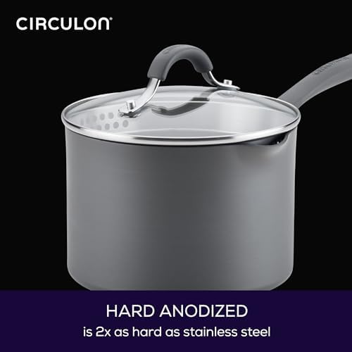 Circulon Radiance Hard-Anodized Nonstick Sauce Pan with Lid, 3-Quart