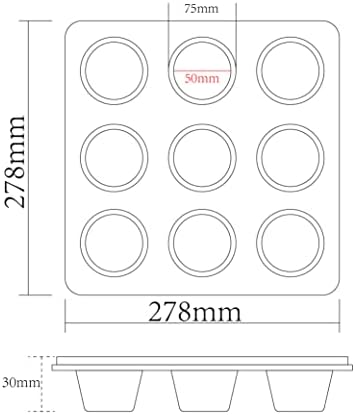 9-Cup Standard Muffin Pan, Nonstick Carbon Steel Cupcake Tin