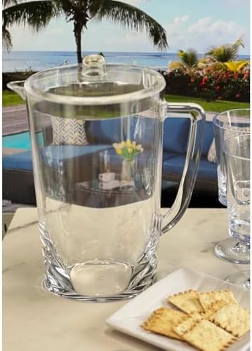 2.75 Quarts Unbreakable Plastic Pitcher with Lid and Spout, BPA