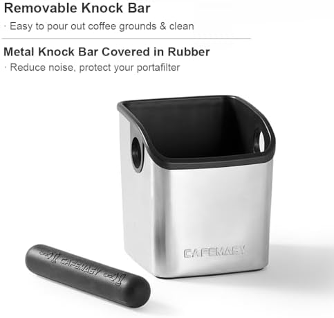 CAFEMASY Coffee Grounds Puck Knockbox Espresso Durable Stainless Steel