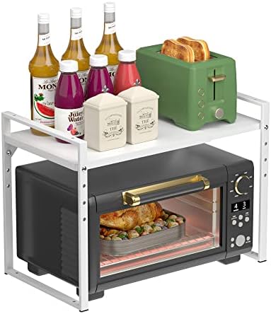 Redrubbit 2-Tier Extendable Microwave Oven Rack, White