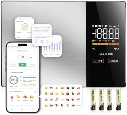 Food Kitchen Scale with Nutritional Calculator, Tracks 23 Nutrients