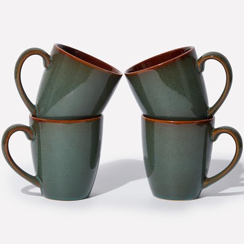 Pokini Coffee Mug 14oz, Coffee Mugs Set of 4, Cups for Latte Tea