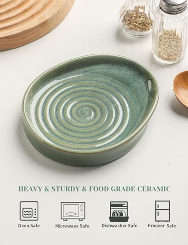 Ceramic Spoon Rest for Stove Top, Spoon Holder for Kitchen Counter