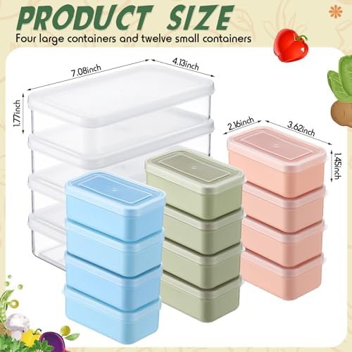 SiliFine 4 Set Snack Containers with 3 Removable Compartments Reusable