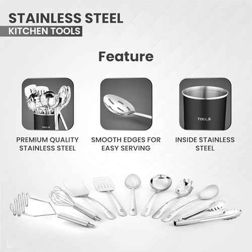 Avador 10-Piece Stainless Steel Kitchen Tool Set