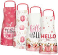 Geetery 4 Pcs Fall Thanksgiving Aprons with Pocket