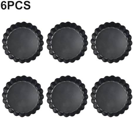 Set of 6 Tart Pans with Removable Bottom, 4 Inch Non-Stick Carbon