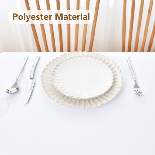 NEWISHER White Oval Tablecloth 60 x 120 inch, Washable Table Cloth