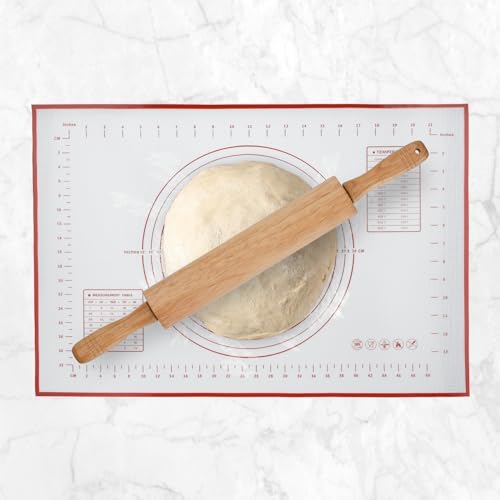 GreatChef Wood Rolling Pin 17.8 Inch for Dough with Pastry